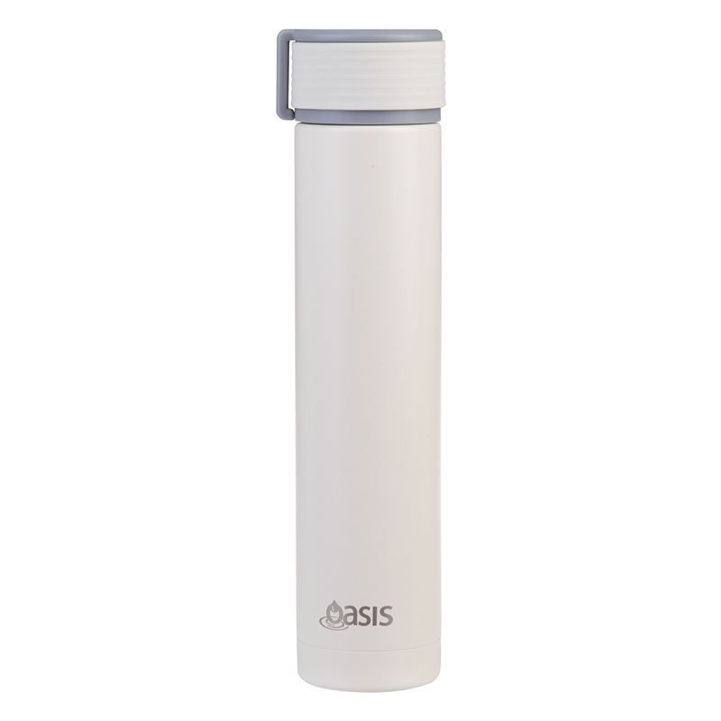 Oasis – Skinny Mini Stainless Steel Double Wall Insulated Drink Bottle Alabaster 250ml