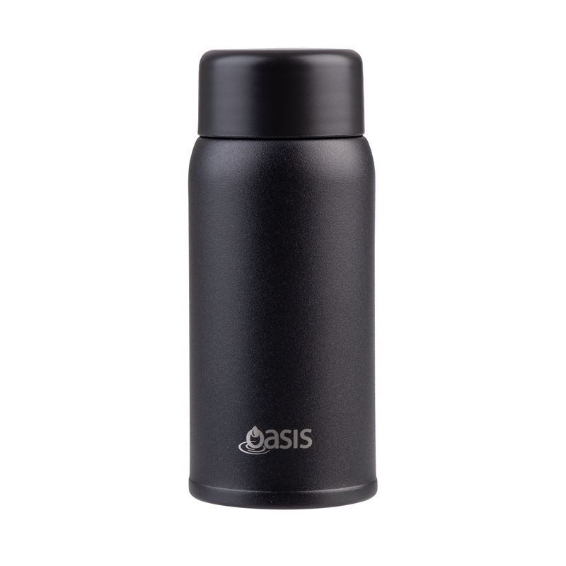 Oasis – Mini Mini Stainless Steel Double Wall Insulated Drink Bottle Black 150ml