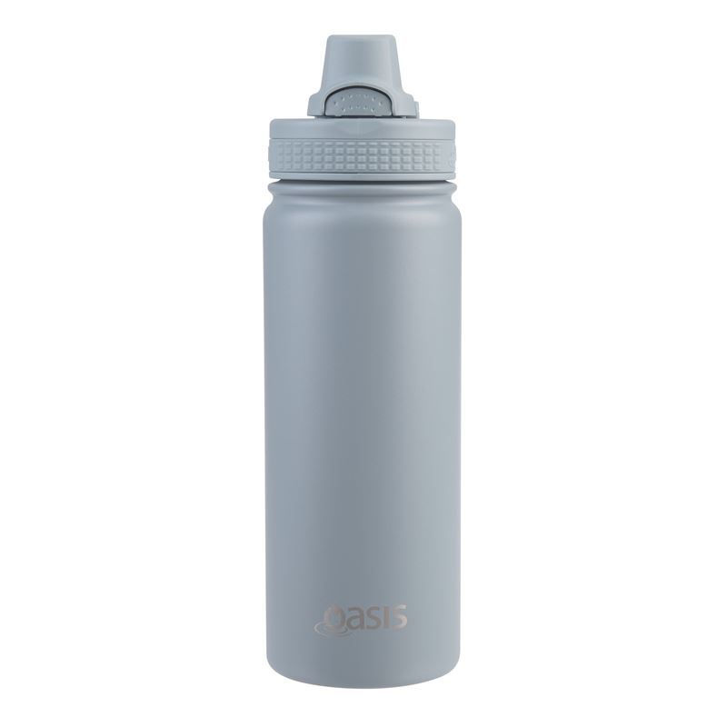 Oasis – Stainless Steel Double Wall Challenger Sports Bottle with Quick Release Cap 550ml Hazy Blue