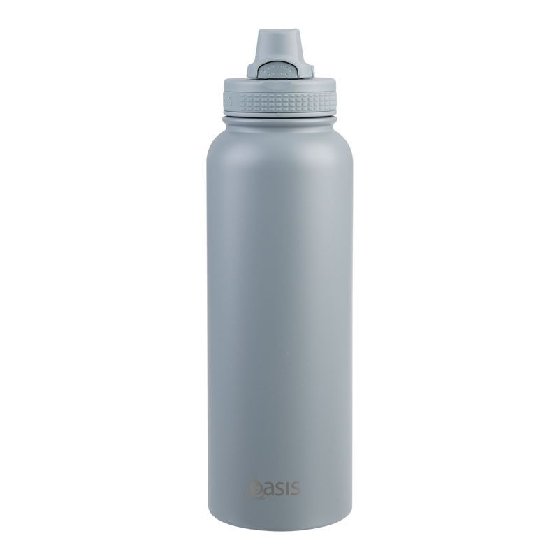 Oasis – Stainless Steel Double Wall Challenger Sports Bottle with Quick Release Cap 1.1Ltr Hazy Blue