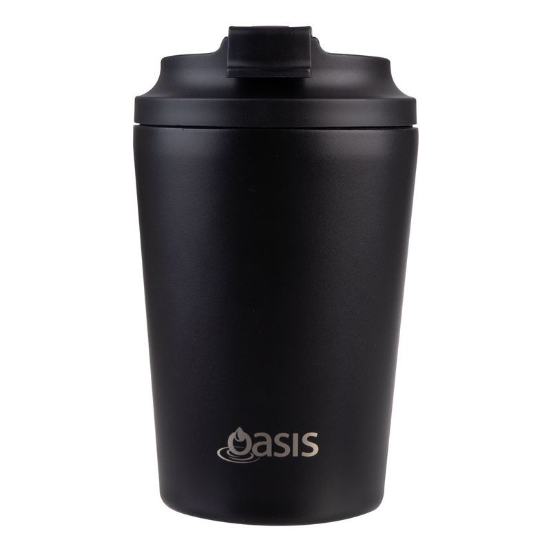 Oasis – Ceramic Lined Stainless Steel Double Walled Insulated Coffee Cup 360ml Black