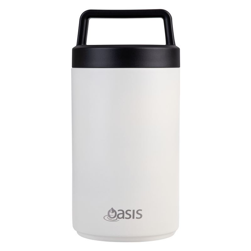 Oasis – Stainless Steel Double Wall Insulated Food Flask with Handle & Spoon 700ml Alabaster