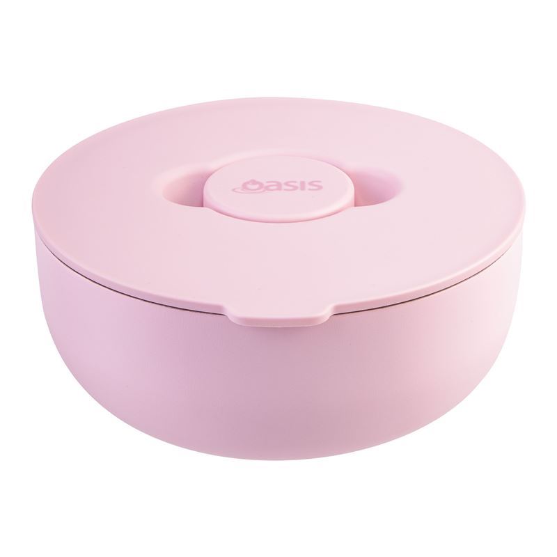 Oasis – Stainless Steel Double Wall Insulated Fresh’n’Go Lunch Bowl 950ml Pink Lemonade
