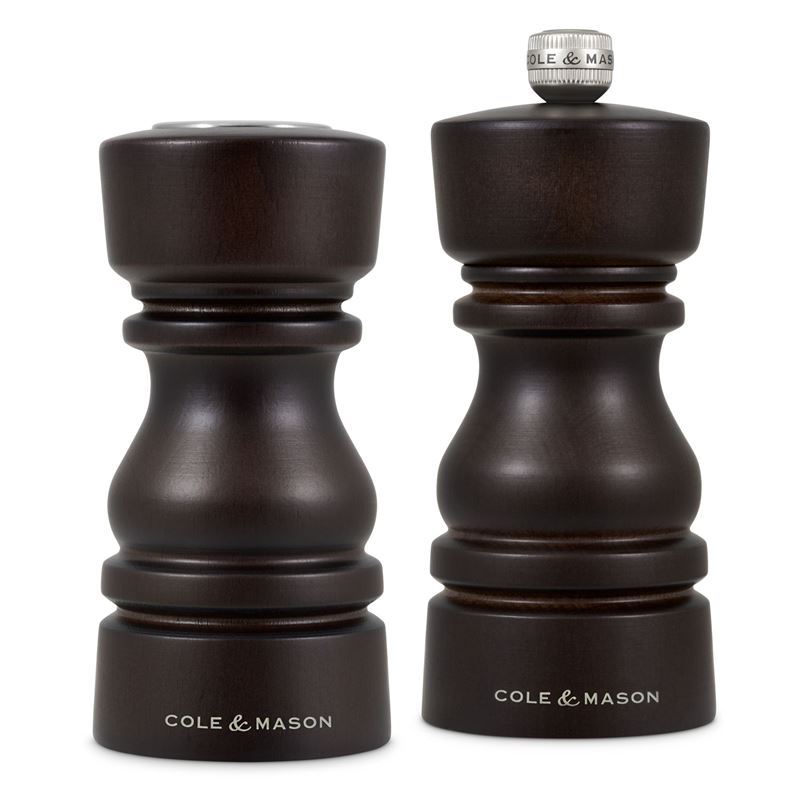 Cole & Mason – London Chocolate Wood Salt Shaker & Pepper Mill Set 13cm