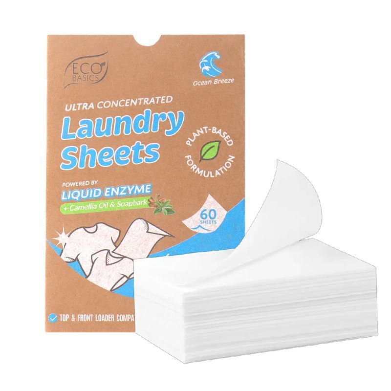 Eco Basics – Ultra Concentrated Laundry Sheets Ocean Breeze 60 Sheet Pack