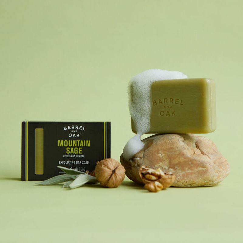 Barrel and Oak – Exfoilating Soap Bar Mountain Sage 170gm