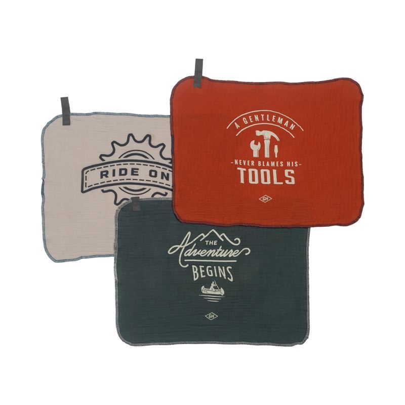 Gentleman’s Hardware – Cotton Utlity Cloths Pack of 3 with Storage Pouch