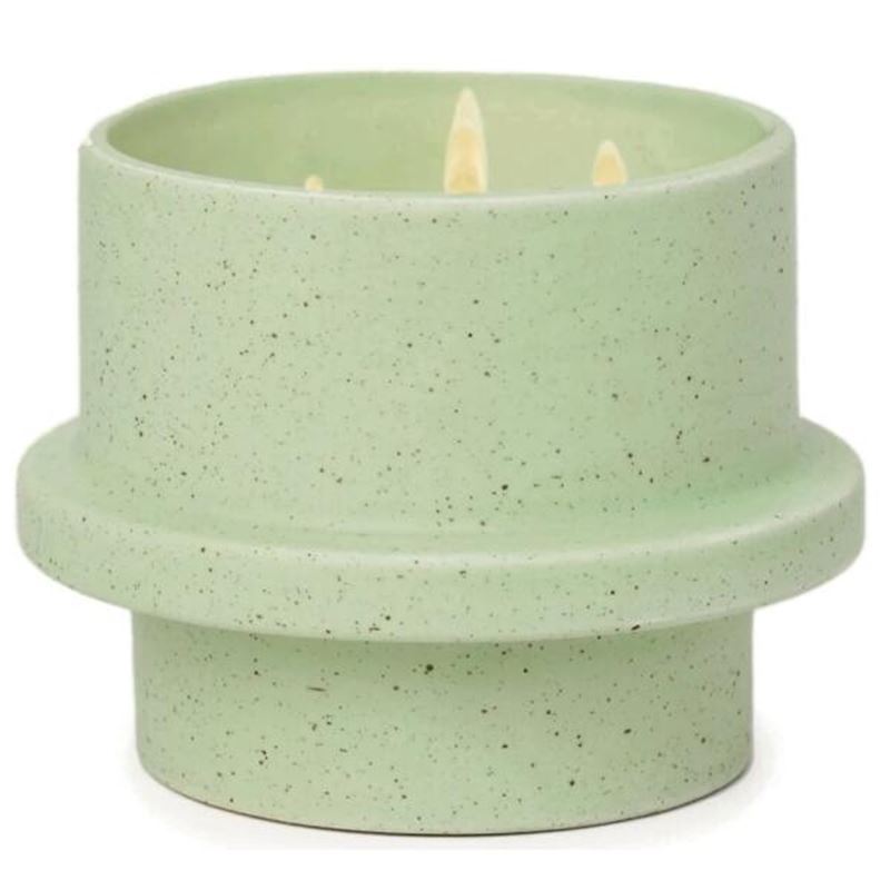 Paddywax – Folia 11.5oz. Large Sage Green Matte Speckled Ceramic Bamboo & Green Tea