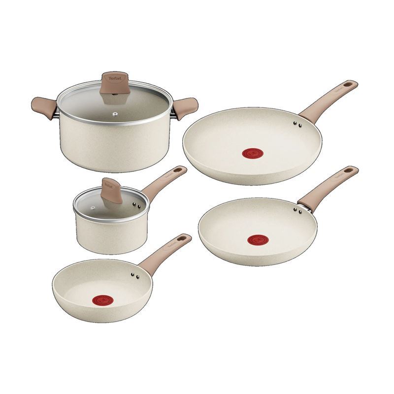 Tefal – White Stone Non-Stick Induction 5pc Cookware Set