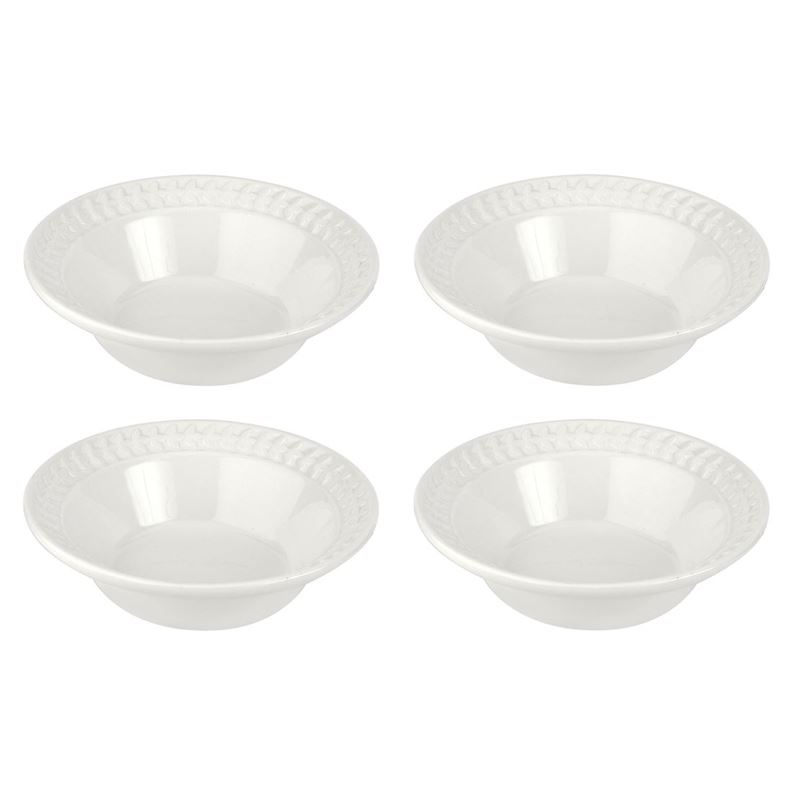 Portmeirion Botanic Garden – Harmony White Cereal Bowl 16.5cm Set of 4 (Made in England)