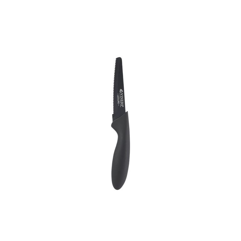 Viners – Assure Square Tipped Serrated Paring Non-Stick Knife Black 9cm