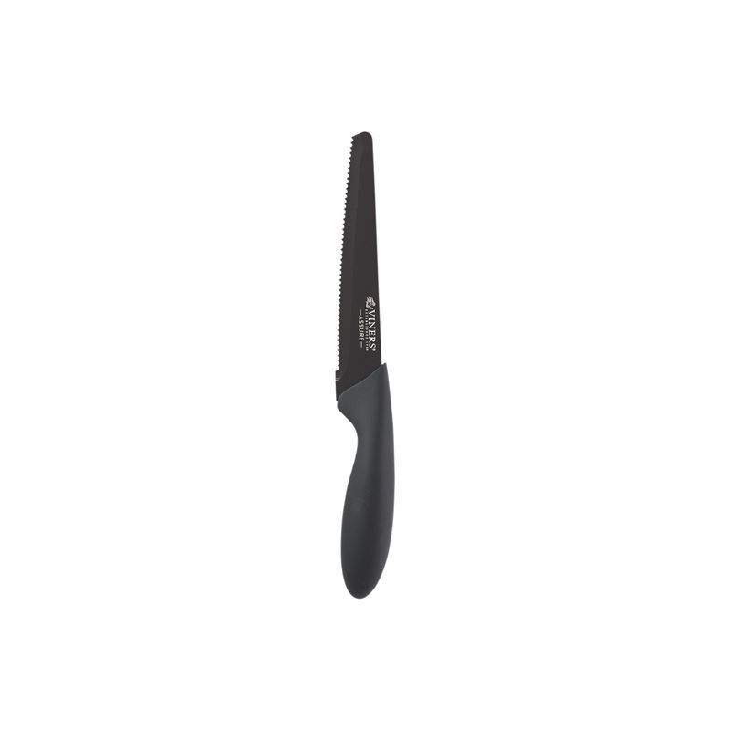 Viners – Assure Square Tipped Serrated Utility Non-Stick Knife Black 13cm
