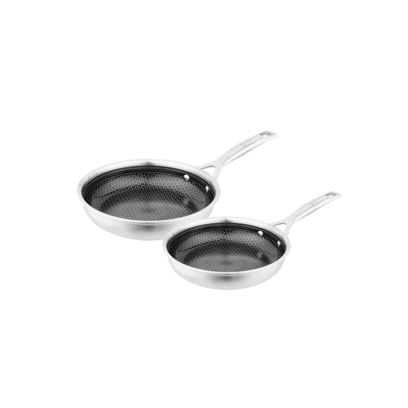 Pyrolux – Pyrohex Tri-Ply Brushed Stainless Steel CERAMIC Non-Stick 2pc Frypan Pack 20 + 28cm