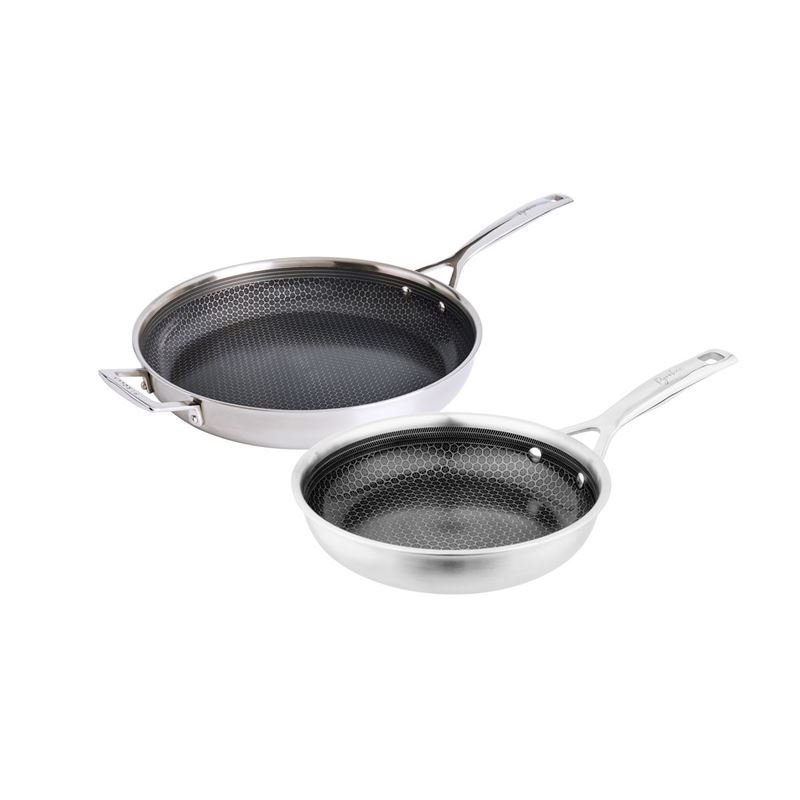 Pyrolux – Pyrohex Tri-Ply Brushed Stainless Steel CERAMIC Non-Stick 2pc XL Frypan Pack 26 + 32cm