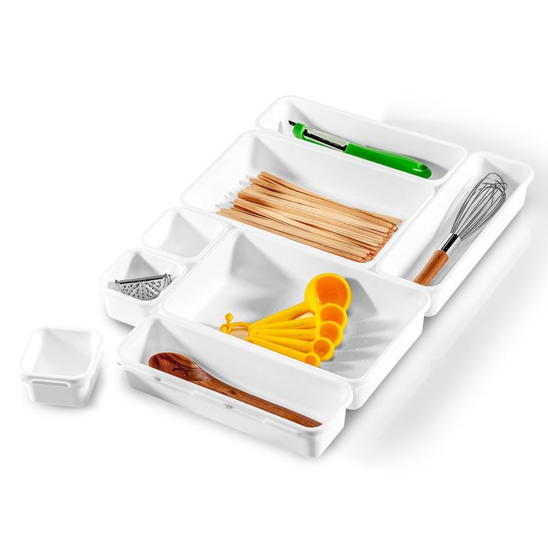 Made Smart – Small Interlocking Storage Bin 8pc Multi-Pack White