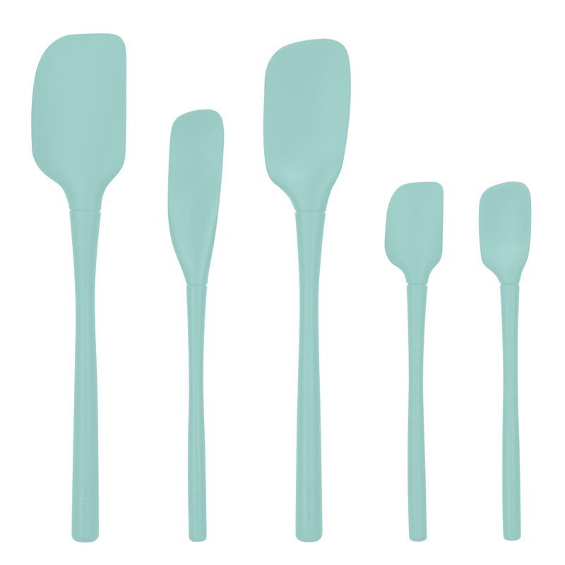 Tovolo – Flex-Core All Silicone Spatula Aqua Set of 5