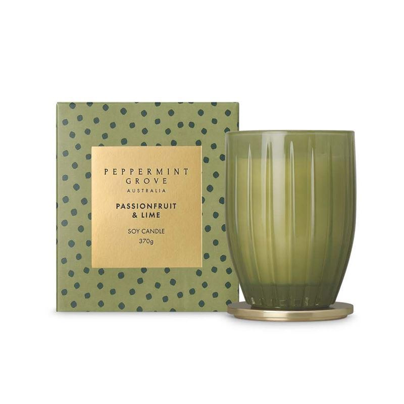 Peppermint Grove – Passionfruit & Lime Large Candle 370g