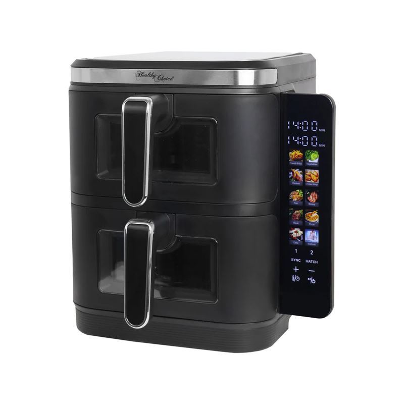 Lenoxx – Healthy Choice Multi-Functional Double Decker Digital Dual Zone Air Fryer with Foldable Coloured Screen 11Ltr