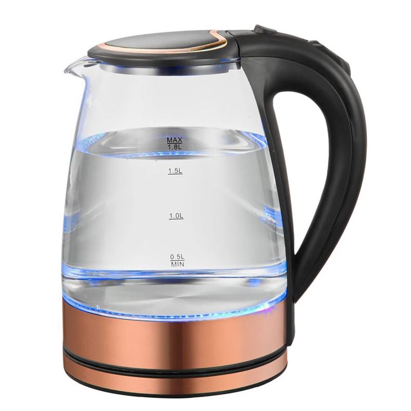 Lenoxx – Healthy Choice 1.8Ltr Cordless Glass Kettle with Copper Base