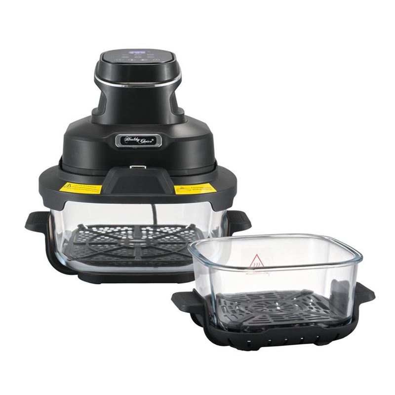 Lenoxx – Healthy Choice Crisp’n Go Air Fryer Dual Glass Bowl 4.5 + 2Ltr