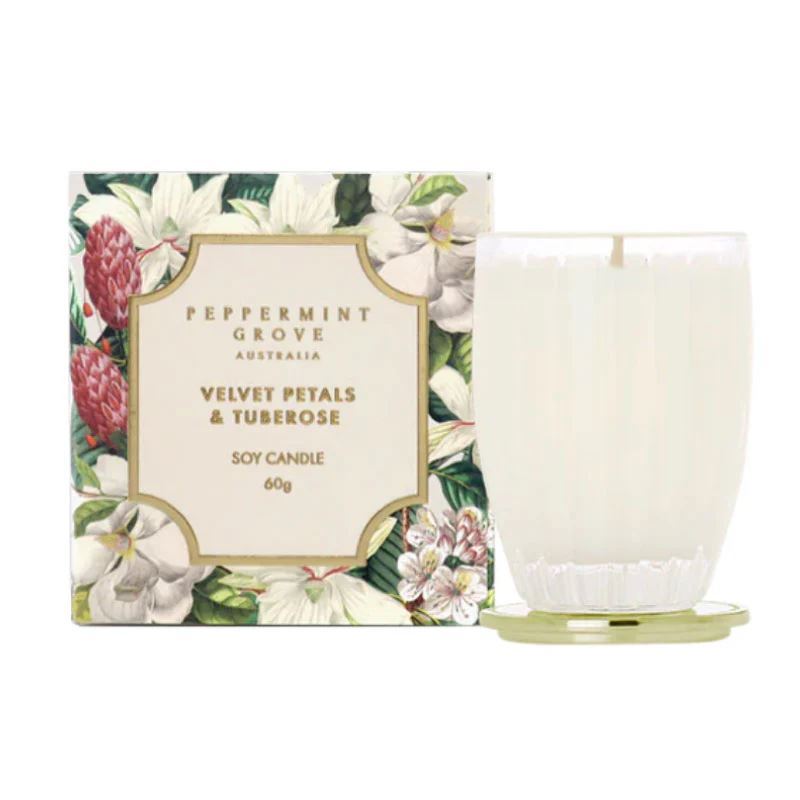 Peppermint Grove – Velvet Petals & Tuberose Mini Candle 60g