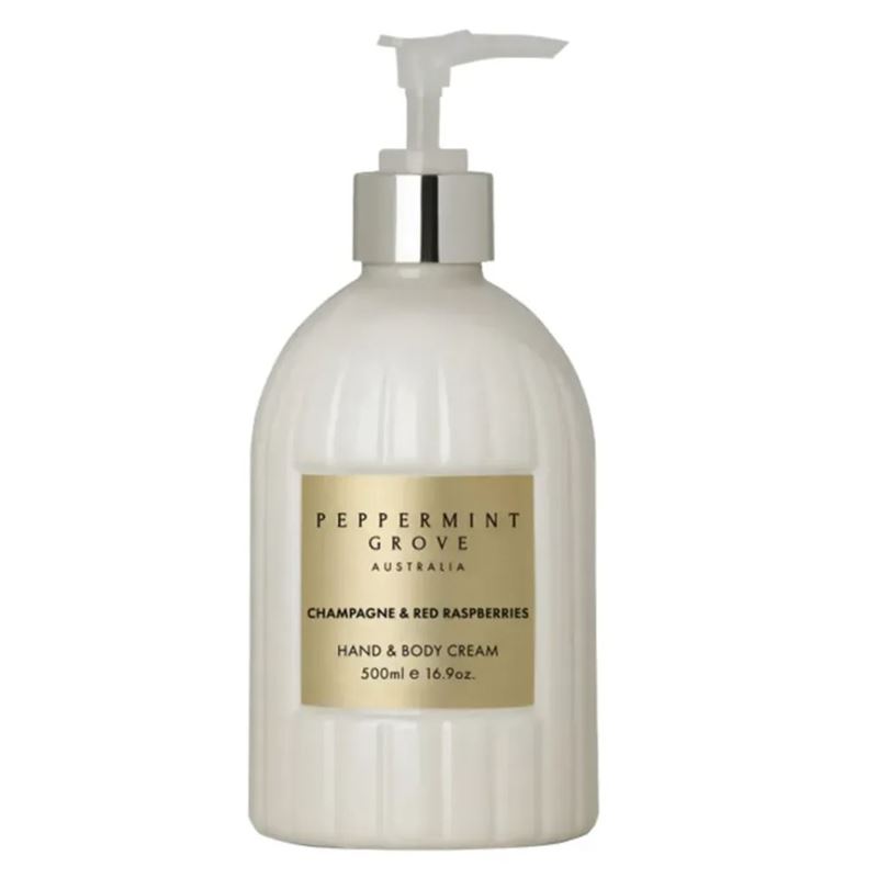 Peppermint Grove – Champagne & Red Raspberries Hand & Body Cream 500ml