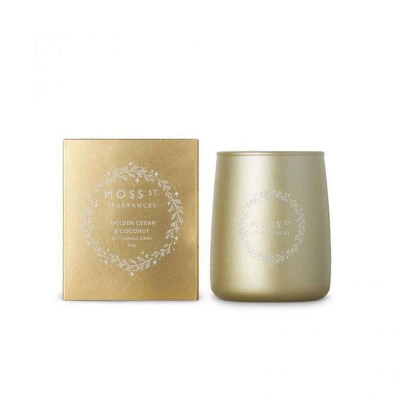 Moss St Fragrances – Golden Cedar & Coconut Large Soy Candle 370g
