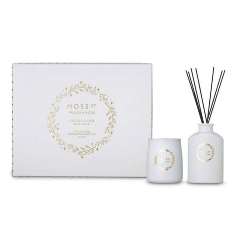 Moss St Fragrances – Spiced Plum & Clove Mini Candle & Diffuser Gift Set