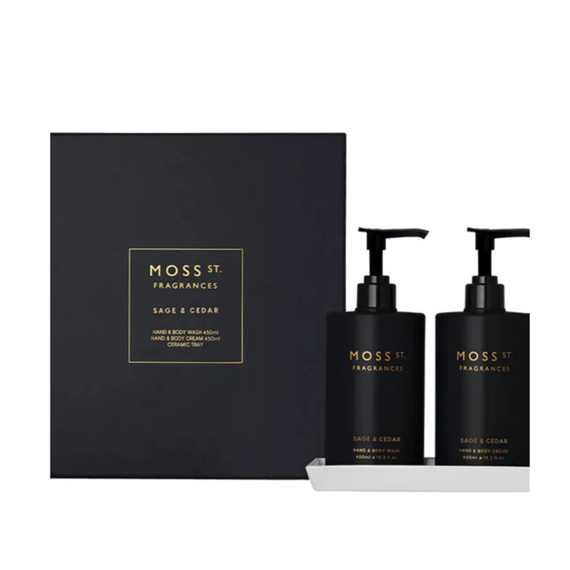 Moss St – Sage & Cedar Hand Care with Ceramic Tray Gift Set