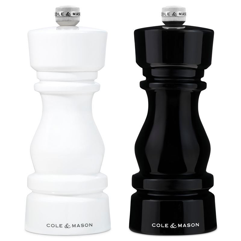 Cole & Mason – London 15cm Acyrlic Black & White Salt and Pepper Grinder Set