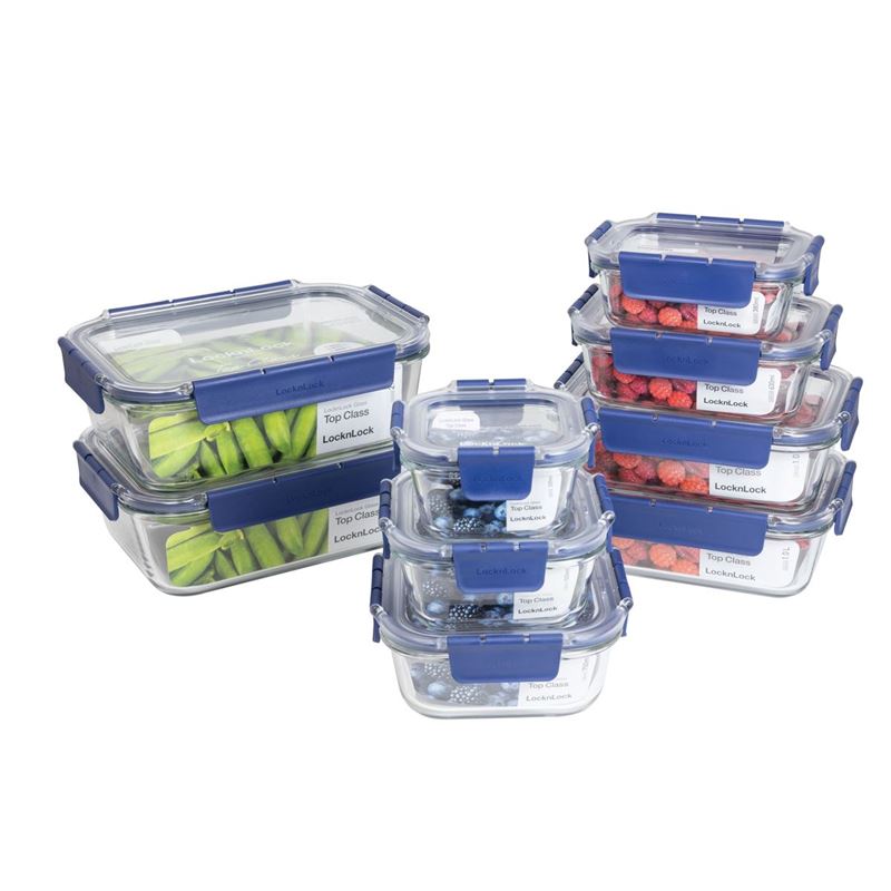 Lock & Lock – Top Class Glass 9pc Storage Set