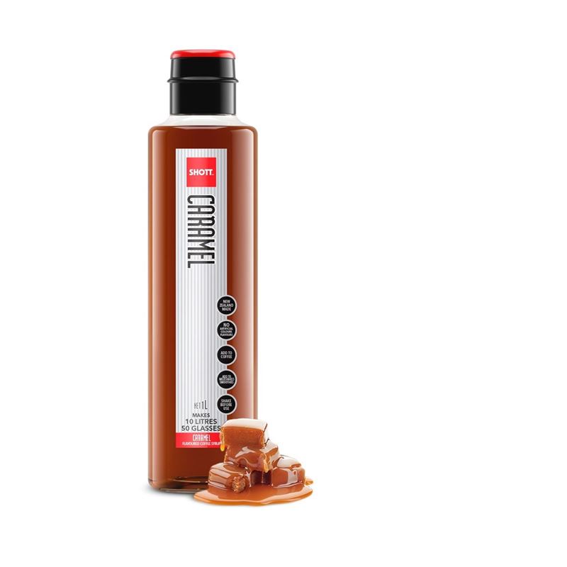Shott – Caramel Syrup 1Ltr (Made in New Zealand)