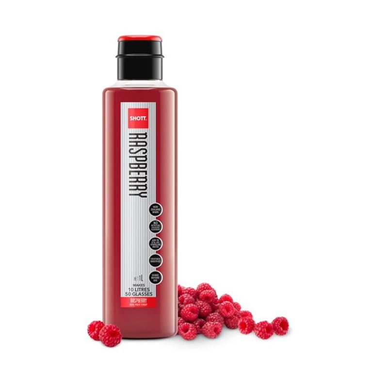 Shott – Raspberry Real Fruit Syrup 1Ltr (Made in New Zealand)