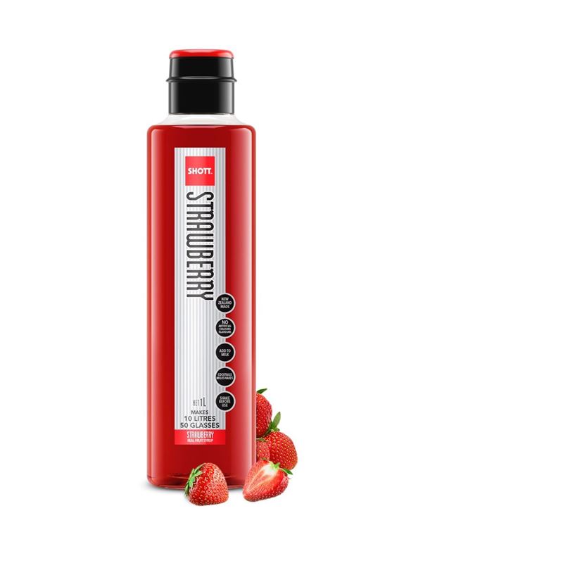 Shott – Strawberry Real Fruit Syrup 1Ltr (Made in New Zealand)