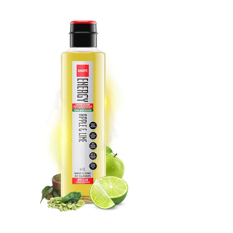 Shott – Yerba Mate Energy Apple & Lime Caffeine Concetrate 1Ltr
