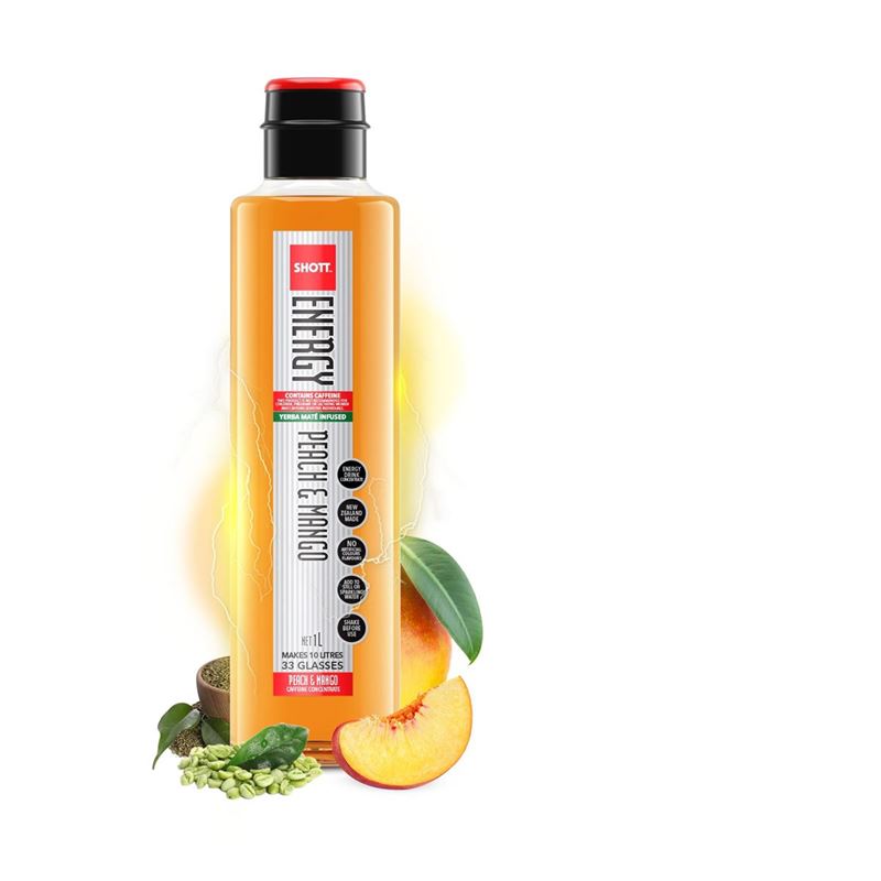 Shott – Yerba Mate Energy Peach & Mango Caffeine Concetrate 1Ltr