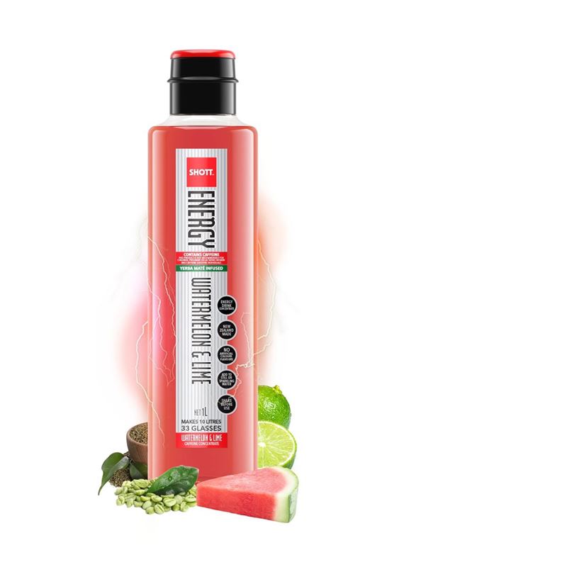 Shott – Yerba Mate Energy Watermelon & Lime Caffeine Concentrate 1Ltr