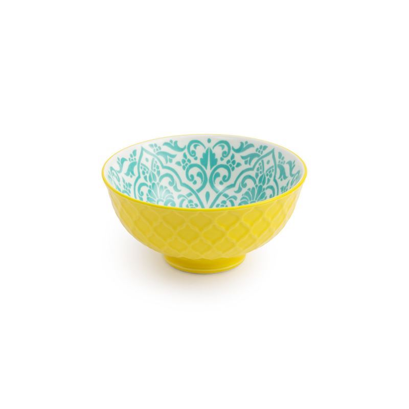 Mikasa – Nibble Bowl 12x6cm Yellow & Blue Geometric