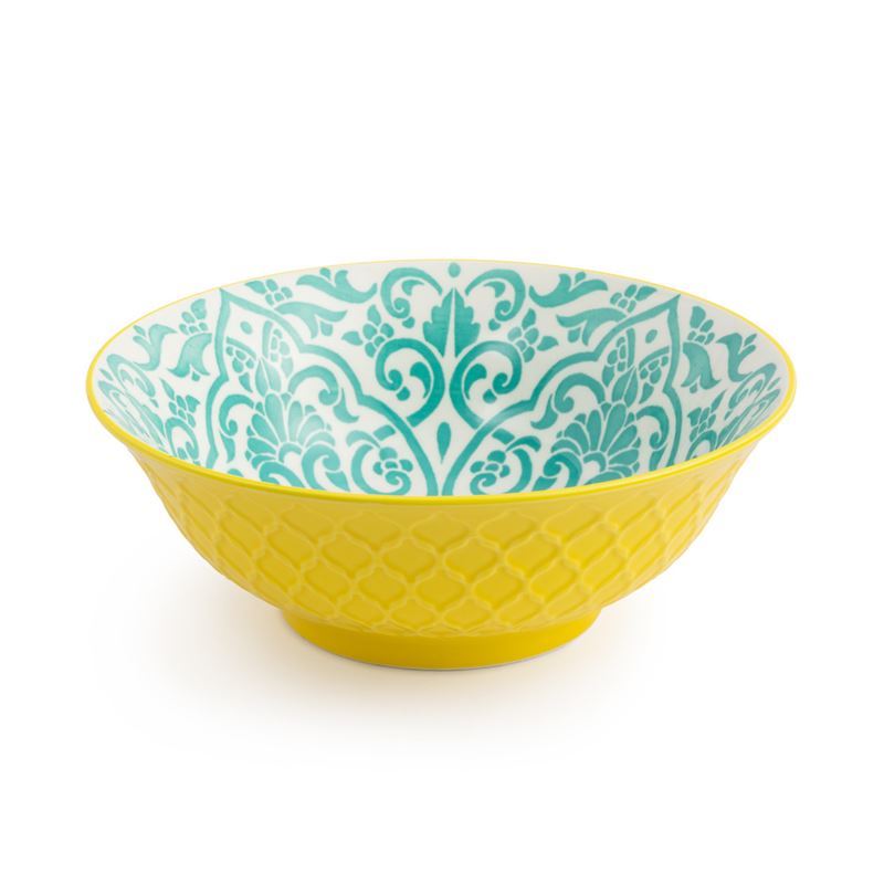 Mikasa – Ramen Noodle Bowl 21x7cm Yellow & Blue Geometric