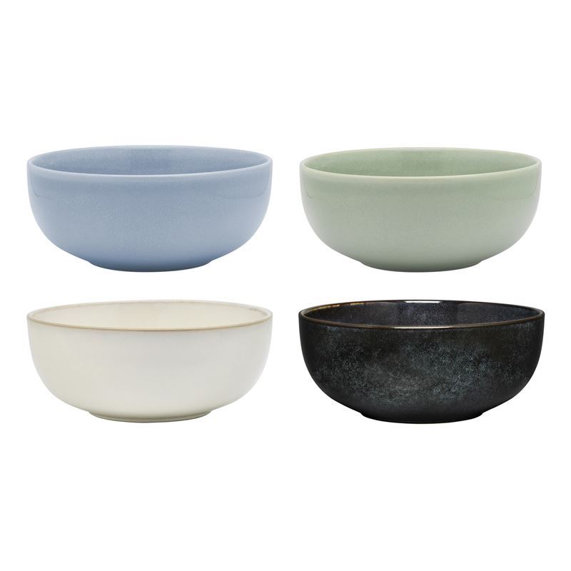 Ecology – Element Stoneware 20cm Laksa Bowl Set of 4 Blanc, Dew, Sky & Raven