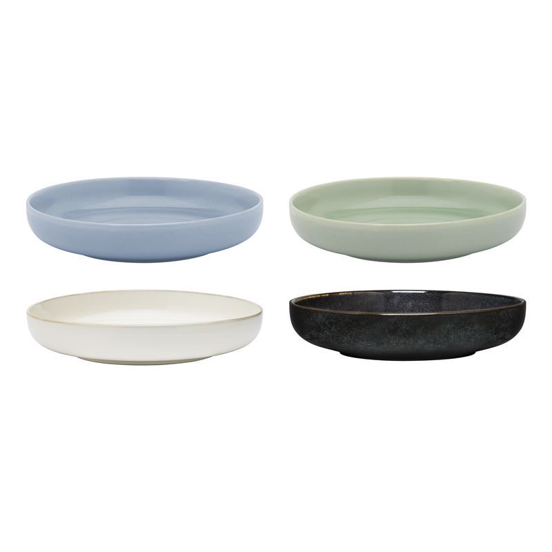 Ecology – Element Stoneware 22cm Dinner Bowl Set of 4 Blanc, Dew, Sky & Raven