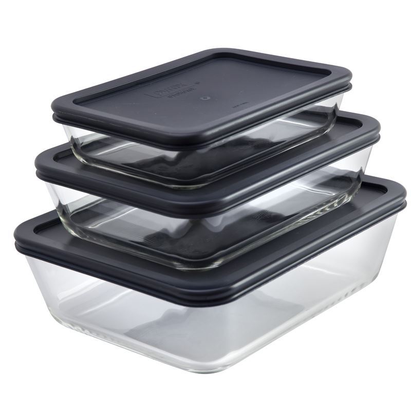 Pyrex Simply Store – Rectangular 3pc Storage Set with Lids