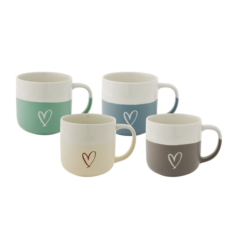 Bundanoon – Bone China Conical Mug Classic 400ml Set of 4 Hearts