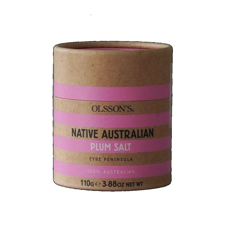 Olssons – Native Australian Plum Salt 110g Kraft Canister (Product of Australia)