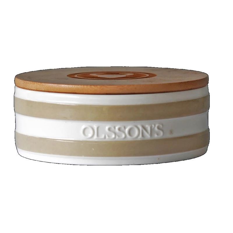 Olssons – Ceramic Salt Keeper with Bamboo Lid (Product of Australia)