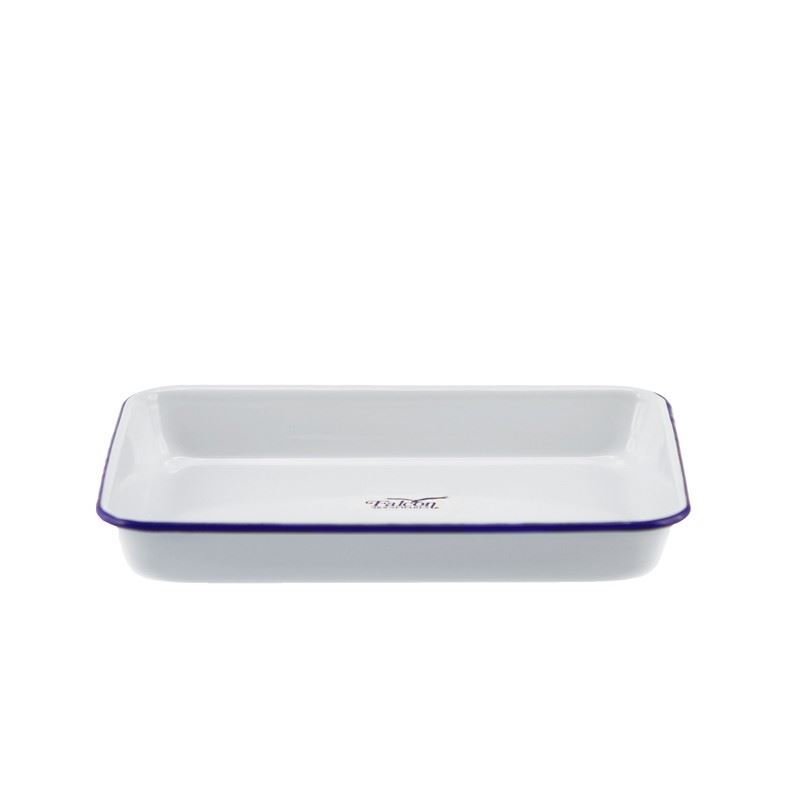 Falcon Housewares – White with Blue Trim Enameled Baking Tray 24cm