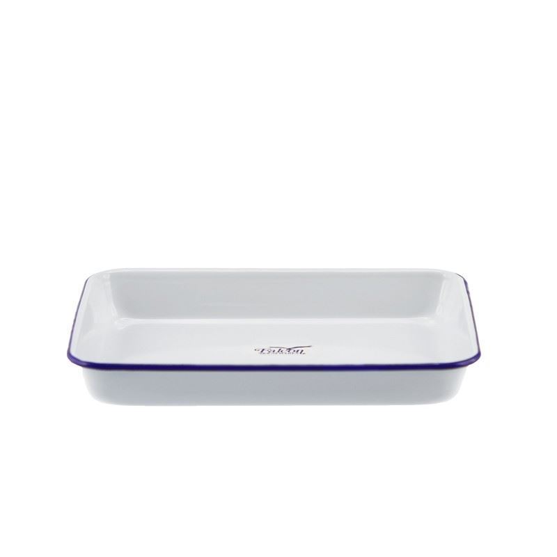 Falcon Housewares – White with Blue Trim Enameled Baking Tray 28cm