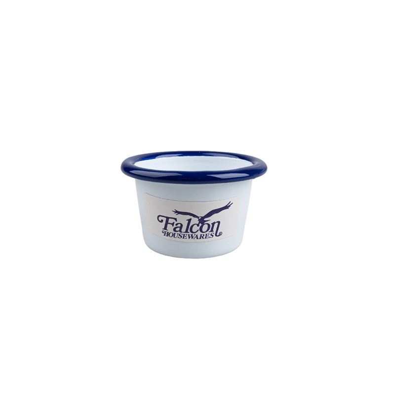 Falcon Housewares – White with Blue Trim Enameled Mini Ramekin 6cm