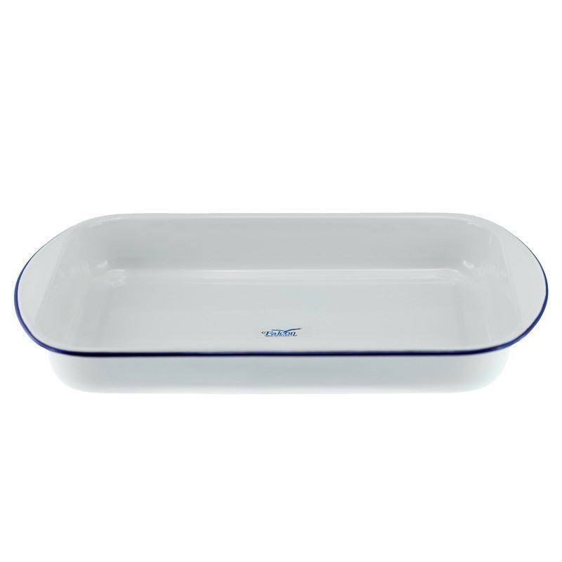 Falcon Housewares – White with Blue Trim Enameled Colander 24cm