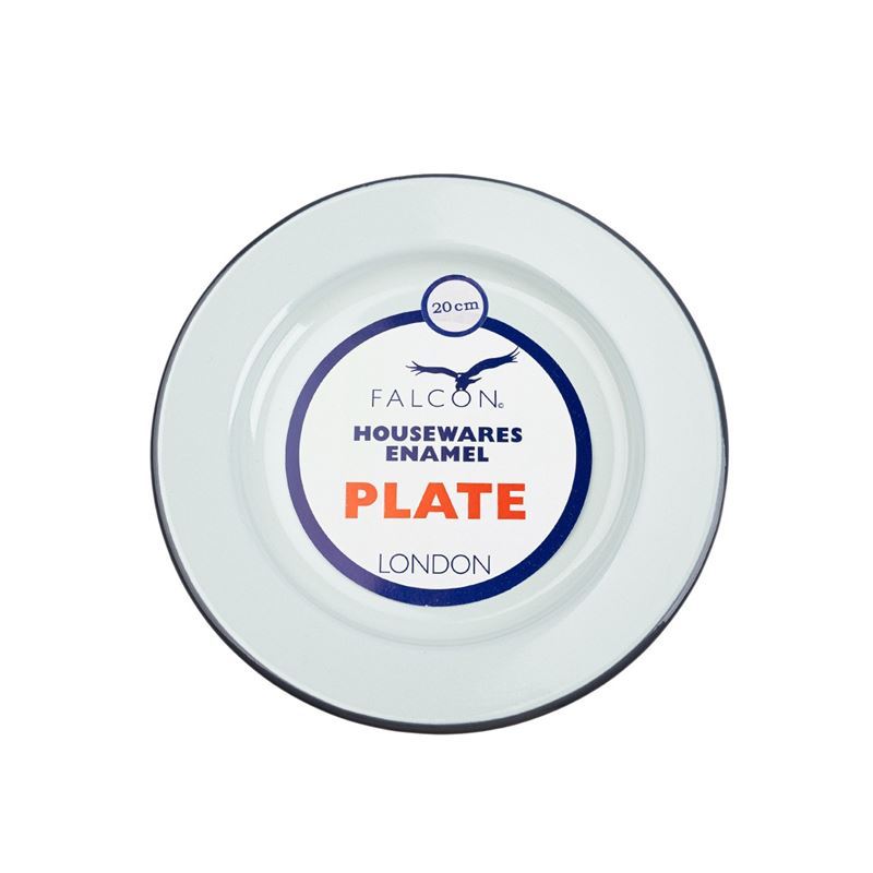 Falcon Housewares – Duck Egg Blue with Grey Trim Enameled Side Plate 20cm